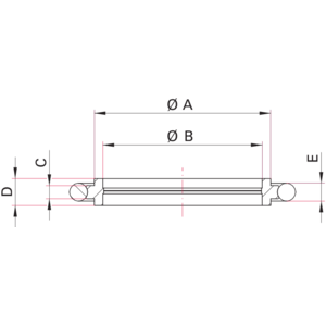 ISO-KF Zentrierring mit Drahtsieb - Maßbild