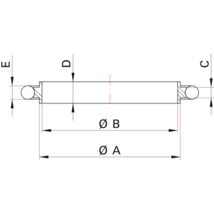 ISO-KF Centering Ring, Plastic - Dimensions