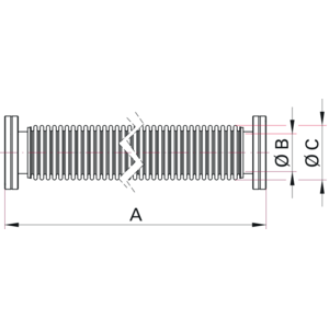 CF-Wellschlauch, flexibel - Maßbild