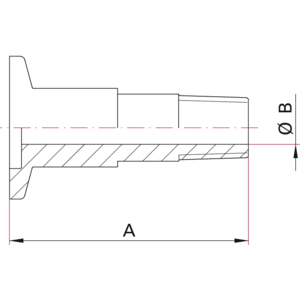 ISO-KF Flange with NPT Thread, Male - Dimensions