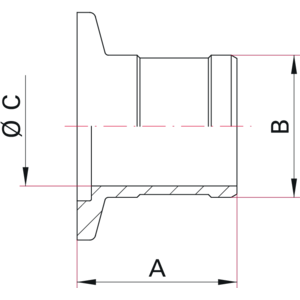 ISO-KF Adapter for PVC Hose - Dimensions