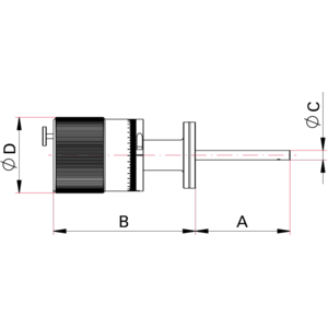 Magnetically coupled Rotary Feedthrough - Dimensions