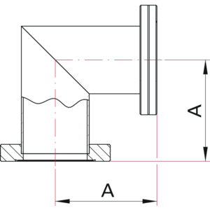 CF 90° Elbow - Dimensions