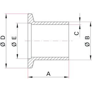 ISO-KF Half Nipple - Dimensions