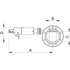 CF Shutter, Pneumatic - Dimensions