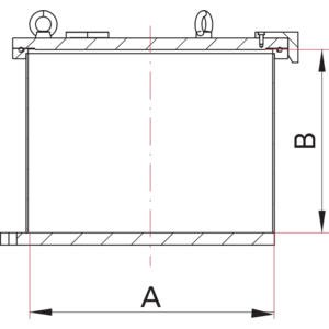 High vacuum chamber, vertical, KVH - Dimensions