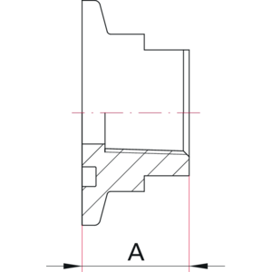 ISO-KF Flange with NPT Thread, Female - Dimensions