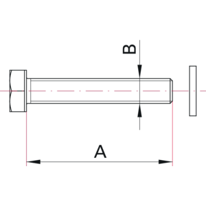 CF Hexagon Head Screw Set for Flanges with Tapped Holes - Dimensions