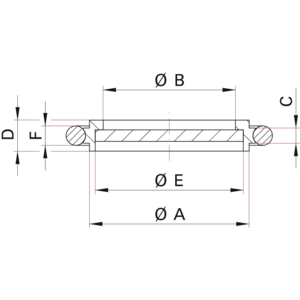 ISO-KF Centering Ring with Filter - Dimensions