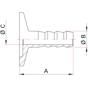 ISO-KF Hose Connector - Dimensions