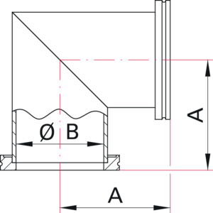 ISO-K 90° Elbow, Mitered - Dimensions