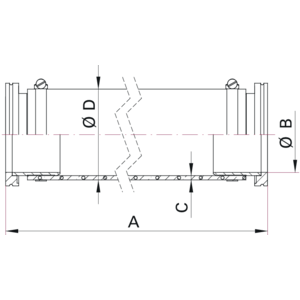 ISO-K PVC Hose with Embedded Spring and Flanges - Dimensions