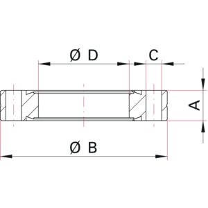 CF Spacer Flange with Bore Holes - Dimensions