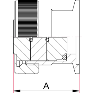 Mantelthermoelementdurchführung, auf Flansch - Maßbild