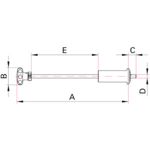 Elastomer-sealed Rotary/Linear Feedthrough Long Version MDD - Dimensions