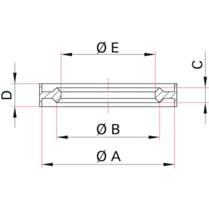 ISO-KF Spitzkantdichtung - Maßbild