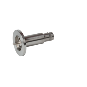 Coaxial feedthrough, SHV-5, grounded shield, on flange