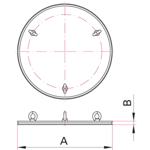 Modularvakuumkammer, Deckel - Maßbild